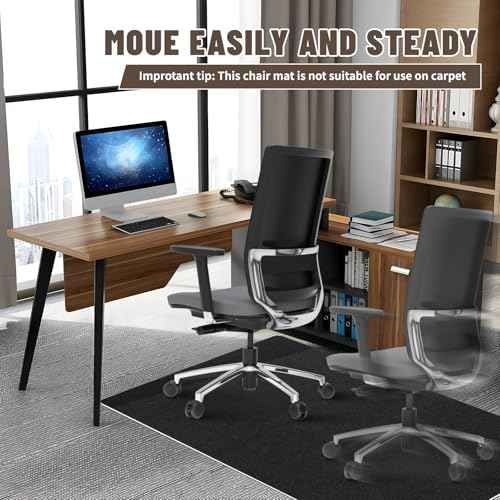 Office Chair Mat - for Hardwood Floors, Large Non-Slip Easy-Clean Floor Protection Blanket (Black, ¡°60 x 48in¡±).
