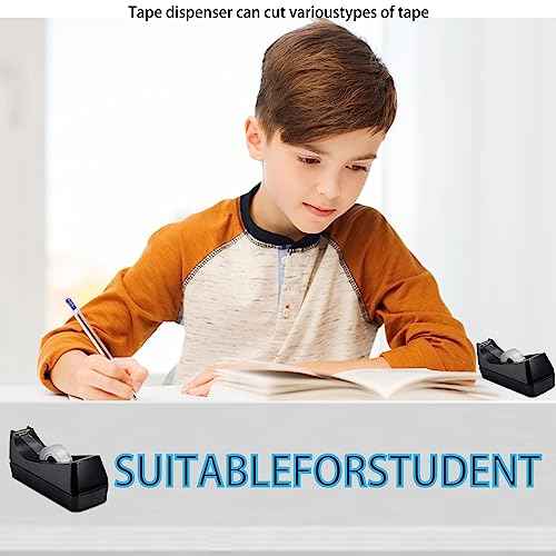 Transparent Tape with Dispenser 10 Pack Tape Dispensers Desk unweighted Non Skid Base Desktop Dispenser Bulk for Office Home School