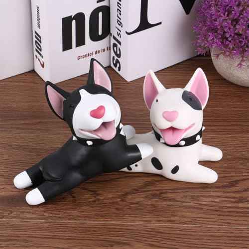 2 Pcs Cute Dog Door Stoppers, Decorative PVC Door Stops for Home Bathroom Bedroom - Black & White, 5.1 X 3.6 Inches