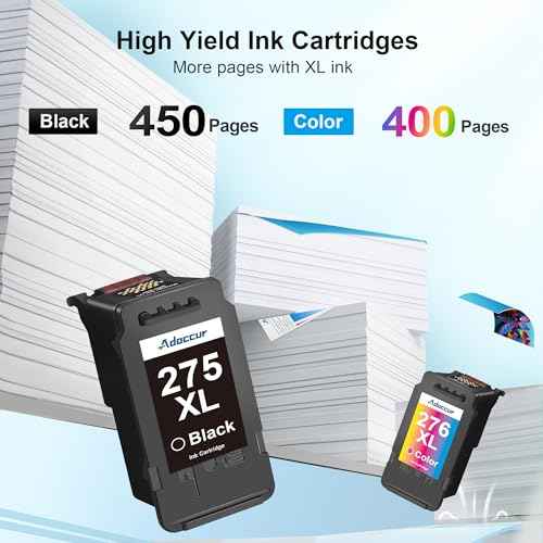275XL 276XL Replacement for Canon 275 and 276 Ink Cartridges for Cannon Ink 275 276 Works with PIXMA TR4720 TS3522 TR4700 TS3722 TS3500 TR4722 TS3720 TS3520 (2 Pack)