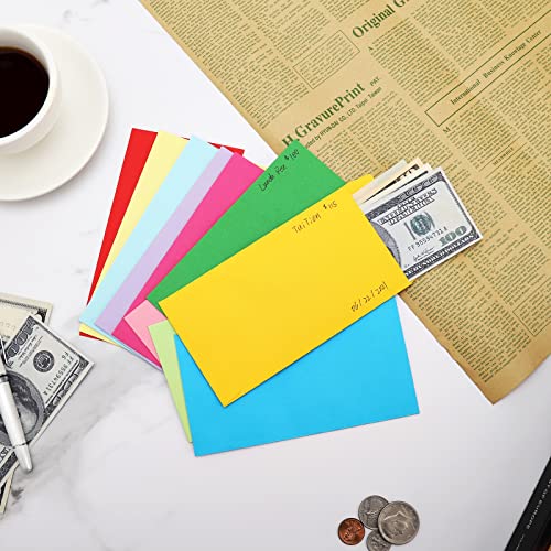 Multicolor 100 Pack Cash Envelopes 6.7x3.5 for Budgeting & Saving, 120 GSM Thick Paper