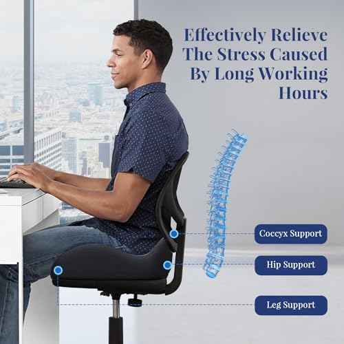 Benazcap Wheelchair Cushions Seat Cushion for Tailbone Pain Relief/Hemorrhoid - Hip Shaped Memory Foam Office Chair Cushions to Unleash Supreme Comfort in Office, Home, and Car Seating-Black