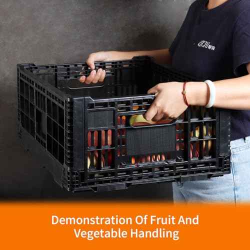 Collapsible Storage Bin Containe£¬52 Liter Transferheavy duty Black plastic storage box,milk crates heavy duty Transit storage (1)