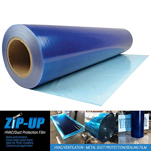ZIP-UP Duct Masking Film - 36" x 200' HVAC Sealing Protectant with Tear Resistant Design & Easy Visibility - DF3200B