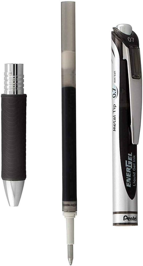 Pentel Energel Liquid Gel Ink Pens 0.7 mm Medium Point, RTX Retractable Metal Tip, Pack of 24