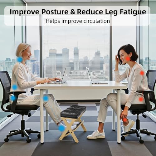 Homelystbo Natural Wood Double Step Under-Desk Foot Rest – Solid Wood Foot Stool