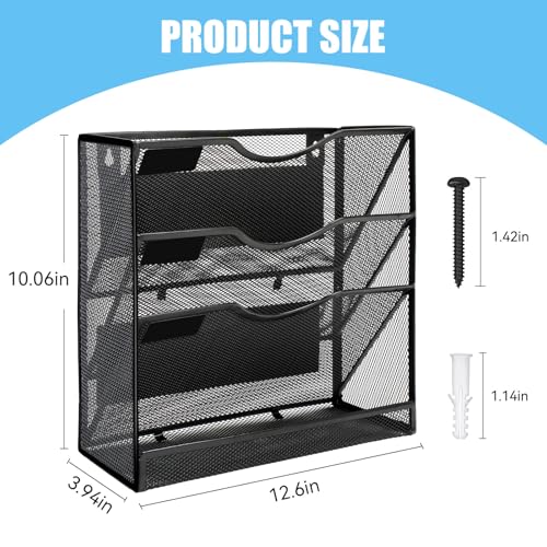 4-Tier Magnetic File Holder Organizer with Dual Mounting - FeForm