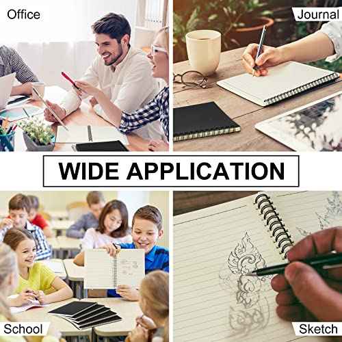 Yahenda Spiral Notebook Bulk A5 Journal Lined 8.3'' x 5.5'' Writing Composition Paper Small Notepad Subject Notebook for Students Office Business Back to School Supplies(Black Color,18 Pcs)