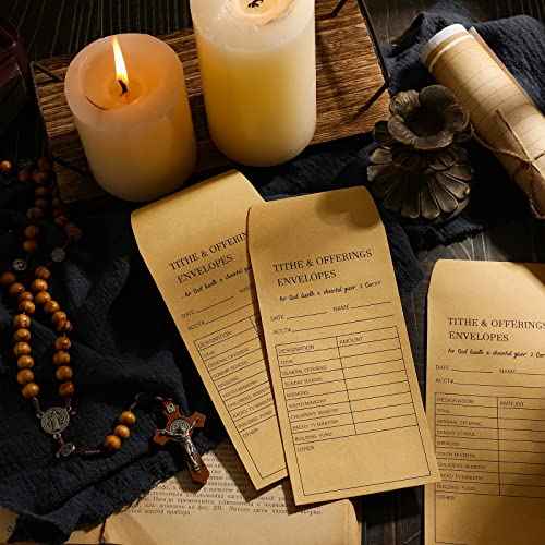 Church Supplies Tithe and Offering Envelope Kraft Offering Tithe Envelopes for Religious Church (500 Pieces)