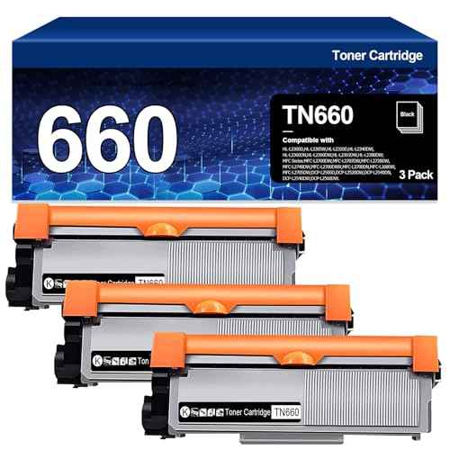 TN-660 Replacement for TN660 TN630 Toner Cartridge Black Ink for Brother MFC-L2700DW MFC-2740DW HL-L2300D L2320D L2340DW L2360DW L2380DW DCP L2540DW L2520DW Printer(3Pack)