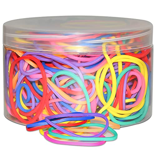 JIKIOU Assorted Color Rubber Bands, 280-pack 1.5in Small Elastic Office & Home