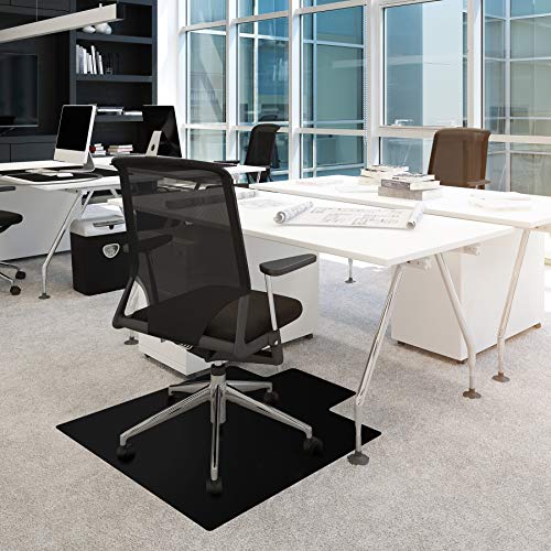Floortex¢ç Advantagemat¢ç Black Vinyl Lipped Chair Mat for Carpets - 45" x 53"