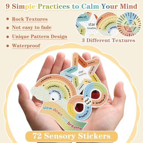 Libima Retro Color 72 Pcs Anxiety Sensory Breathing Stickers - Mindfulness & Fidget Tools