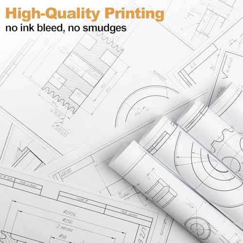 Wide Format Paper 36 in x 150 ft CAD Bond Rolls, 2 Rolls Plotter Paper on 2" Core for CAD Drawings, Engineering Plans, GIS Maps & Architectural Designs
