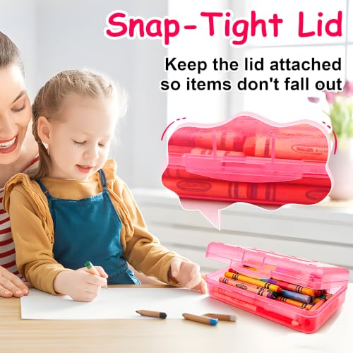Lxzyu Rose Pink Large Capacity Plastic Pencil Box - School & Office Organizer