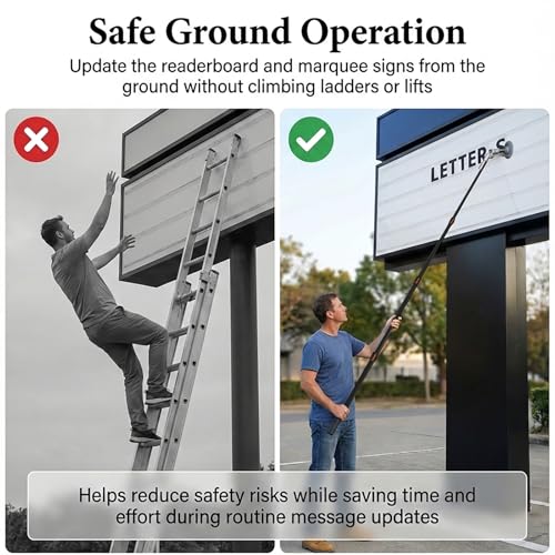 Adjustable Telescopic Sign Letter Change Arm Pole - Outdoor Safety Support