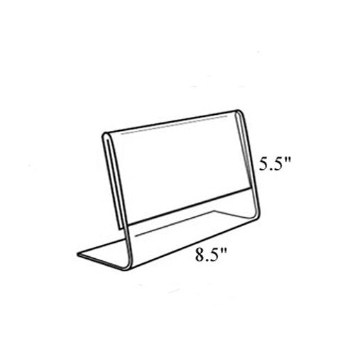 Horizontal Slanted, L-Shape Acrylic Sign Holder (8.5"W x 5.5"H)