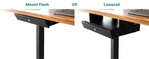 Stand Up Desk Store Add-On Office Sliding Under-Desk Drawer Storage Organizer for Standing Desks (Black, Lockable with Padded Laptop Shelf) 18"