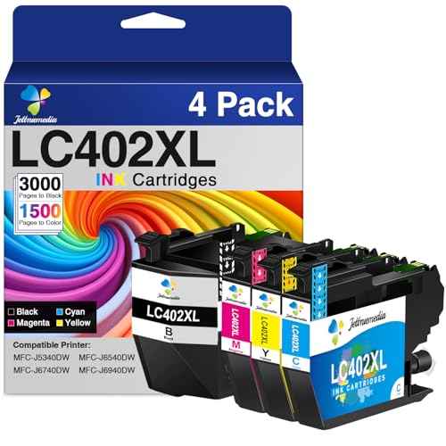 LC402XL LC402 Ink Compatible for Brother LC402XL Ink Cartridges for Brother Printer MFC-J6540DW MFC-J5340DW MFC-J6540 MFC-J6740DW MFC-J6940DW J5340 J6540 J6740 J6940 (4 Pack, BK/C/M/Y)