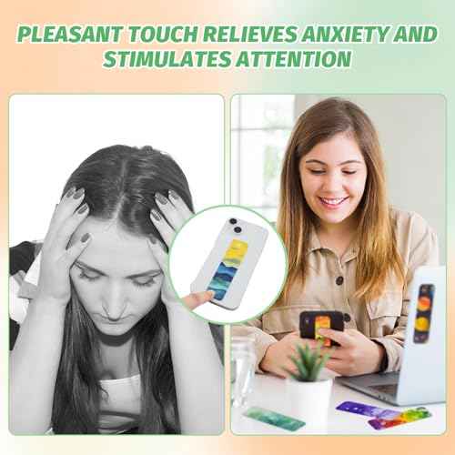 48 Pieces Calm Anxiety Sensory Stickers - Sensory Strips Different Textures with Storage Box for Office - Adult & Teen Stress and Fidget Relief Stickers