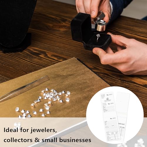 100 Pcs Jewelry Repair Envelopes 3-Part White Paper with Serial Numbers & Tear Lines