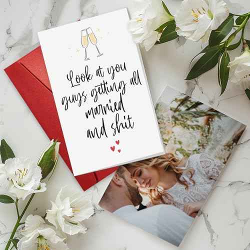NewEleven Wedding Gifts For Couples 2025 - Funny Wedding Card For Bride And Groom, Newly Wed Gifts For Couple - Meaningful Present From Friend And Family - Greeting Card