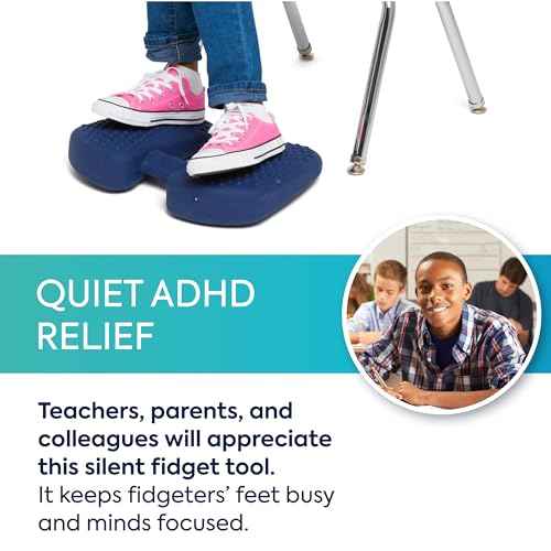Bouncyband Wiggle Feet, Dark Blue, 1 Pack ? Sensory Foot Cushion Quietly Facilitates Movement to Help Improve Concentration - 12¡± x 9¡± x 2.5¡± Sensory Tool, Ideal for The Classroom, Work, or at Home