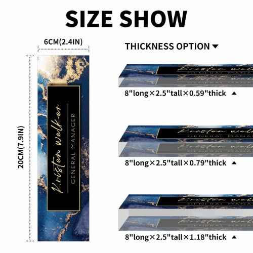 Custom Name Plate for Desk, Desk Name Plate Personalized, Office Decor for Women Men, Acrylic Desktop Accessories, Office Gifts for Coworkers Boss Teacher, Employee Appreciation Gifts (Blue Coast)