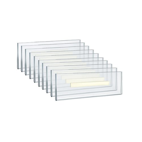 Azar Displays, 122018, Adhesive Clear Acrylic Wall Sign Holder Display, Landscape Frame for Posters, Flyers, Art, Business, School, Nameplates & Doorway Signs, 10 Pack, 8.5" x 2.5"