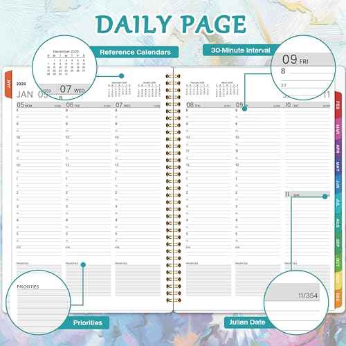 2026 Appointment Book - 2026 Daily Hourly Planner, Weekly Appointment Book, Jan 2026 - Dec 2026, 8.5" x 11", Monthly Tabs, 30-Minute Interval, Holidays, Back Pocket