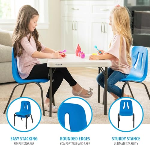 Lifetime Kids’ Stacking Chairs 4-Pack – Lightweight, Weather-Resistant