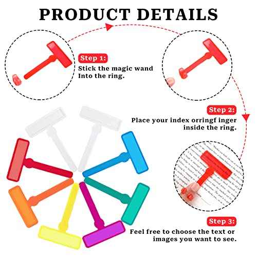 Reading Guid Strip,14 Pcs Colorful Dyslexia Tools Finger Guided Reading Strips with Finger Rings ADHD Finger Trackers Reading Trackers Reading Tools