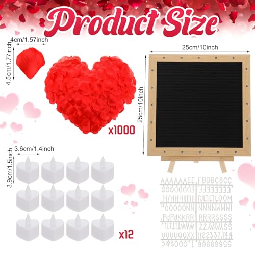 Ceenna Romantic Sign with LED Candle, 10x10 Inch Black Light for Love & Special Events