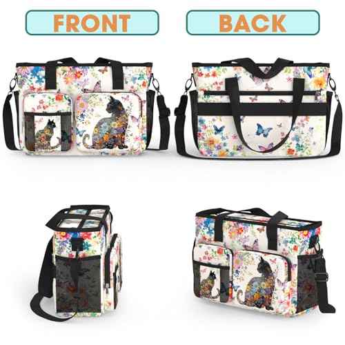 Large Waterproof Work Bag. Shoulder Bag for Work. Gift for Cat Lovers and Owners.