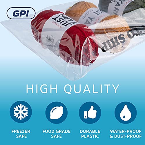 GPI 9x12 Self Seal Poly Bags 100 Pack 1.5 Mil for A4 Letter Paper - Durable, Tear-Resistant Packaging