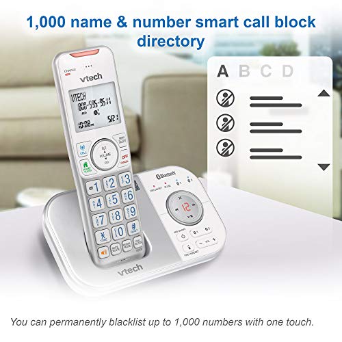 VTech VS112-27 2 Handset Cordless Phone with Answering Machine, Call Blocking, Caller ID, Intercom and Connect to Cell