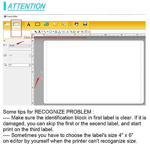 Label KINGDOM Replace for DK-1241 Die-Cut 4" x 6" Large Shipping Paper Label (102 mm x 151 mm) 200/ Roll DK Adress Labels for Brother QL-1100 (6 Roll + 1 Detachable Frame)