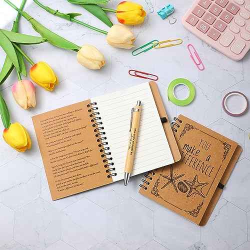 Colarr 30 Sets Christmas Employee Appreciation Gifts Starfish Spiral Notebooks Bulk You Make a Difference A6 Inspirational Journal and Motivational Bamboo Pens for Coworkes Staff Team Volunteer