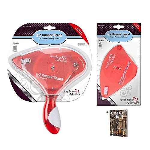 Scrapbook Adhesives by 3-L - EZ Runner Grand Adhesive Dispenser & EZ Runner Grand Refill - 150ft Double Sided Adhesive Tape Dispenser for 3L Zero Waste Art Project & Scrapbook Glue Roller, E-Book