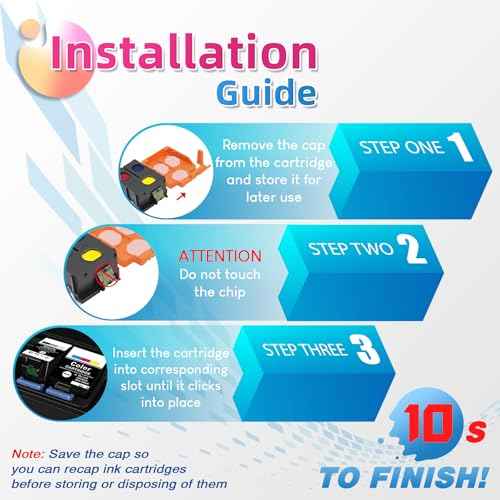 T215 Ink Cartridge (1 Black,1 Tricolor, 2-Pack) Replacement for WF-100 WF-110 EC-C110 Printer