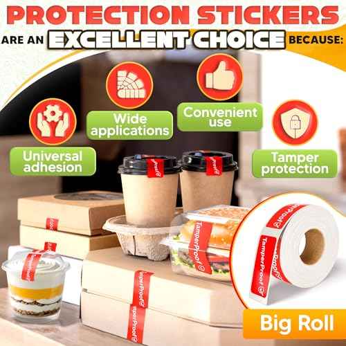 500-Pack Tamper Proof Stickers 1x3 ? Strong Adhesive for Tamper Detection and Package Protection | Durable, Easy-to-Apply Labels for Sealing Boxes, Containers, Envelopes, Documents and Other Surfaces