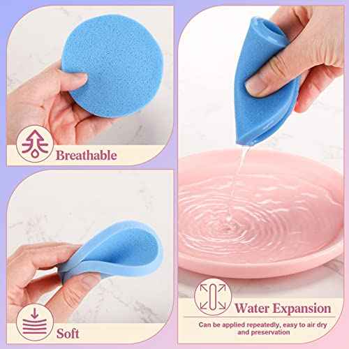 480 Count Compressed Facial Sponges Makeup Removal Round Face Wash Sponge Reusable for Cleansing Exfoliating PVA Spa Facial Pads for Women Esthetician Beauty Remover Supplies(Yellow,purple,blue,pink)