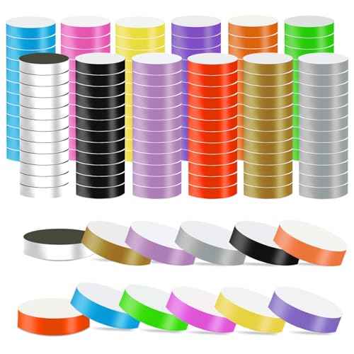 2400 Packs Paper Wristbands for Events, 12 Colors Waterproof Neon Party Wristbands Armband Paper Bracelets Identification Wristbands for Concert Club Bar Entrance Admission Party