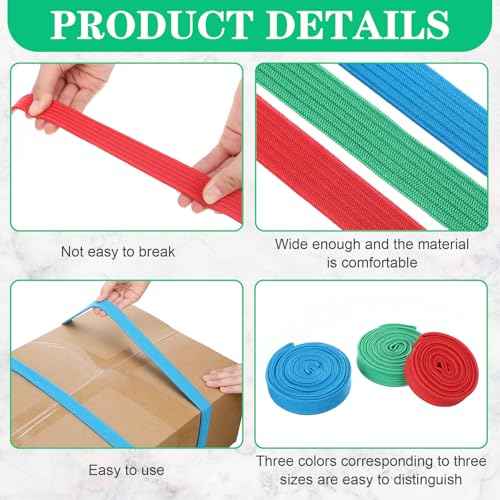 48 Pack Variety Extra Large Moving Rubber Bands 42" 36" and 30" Rubber Straps Supplies for Moving Pallets and Blankets
