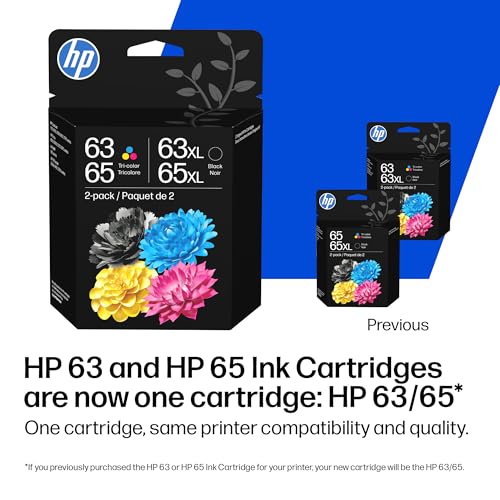 HP Original 63/65XL Black High-Yield & Tri-Color Ink Cartridge 2026 New Packaging
