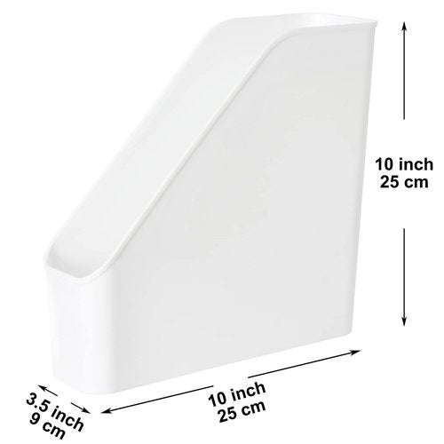 Youngever 3 Pack File Folder Bin Storage, Plastic File Folder Bin Organizer with Handle (White)