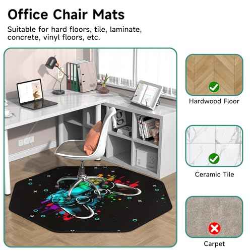 47"x47" Premium Floor Mat for Office Chair - Durable Office Chair Mat for Tile & Hardwood Floors - Versatile Chair Mat & Under Desk Protector for Rolling Office & Gaming Chairs