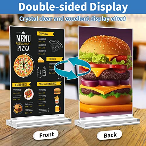 Svalor 4x6 Inch Acrylic Sign Holders Vertical 3 Pack - Double-Sided Display