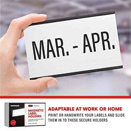 25pcs Magnetic Label Holders 3x5 Inches | C Channel Magnetic Index Card Holder for Steel Shelves, Warehouse Racks