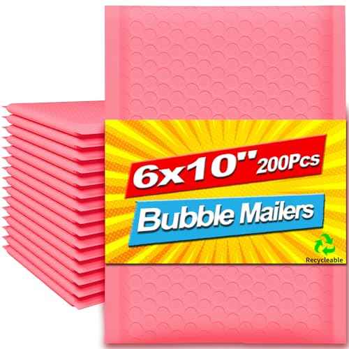 Bubble Mailers 6x10 Inch 200 Pack, Waterproof and Tear-Resistant Padded Envelopes, Thick Poly Bubble Envelopes, Suitable for Small Businesses, Shipping, Mailing, Packaging